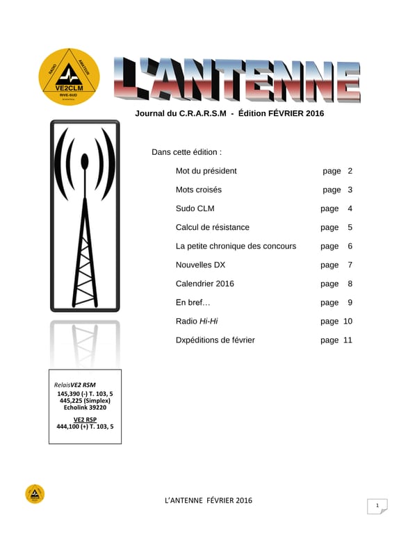 L'Antenne - février 2016