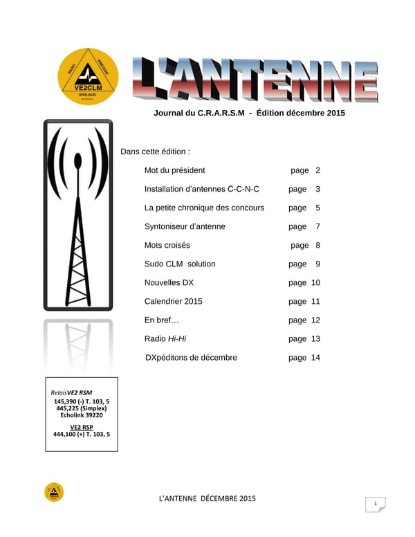 L'Antenne - décembre 2015