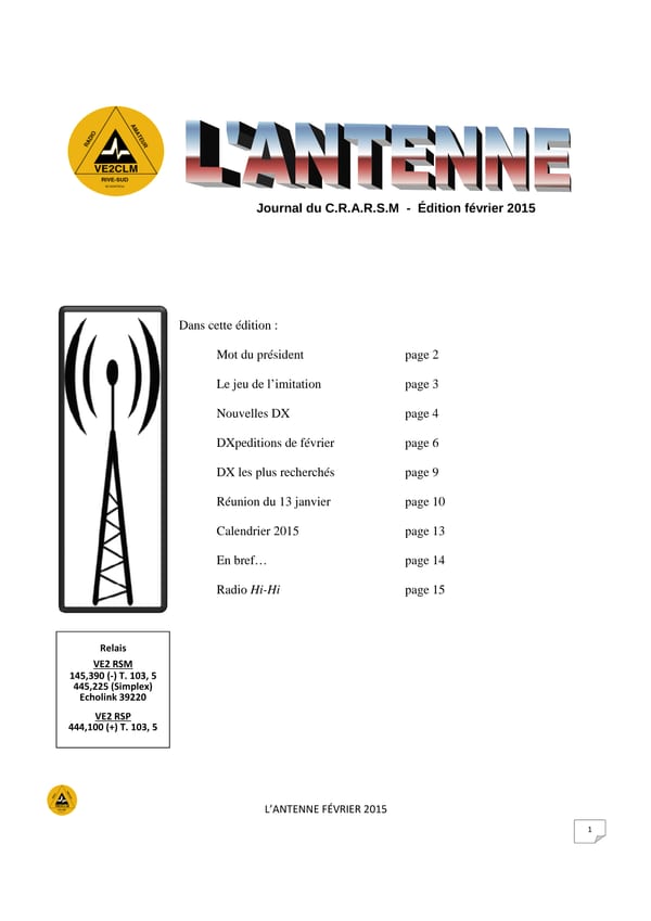 L'Antenne - février 2015