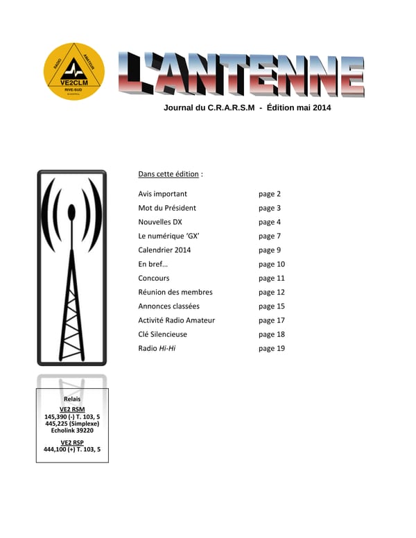 L'Antenne - mai 2014