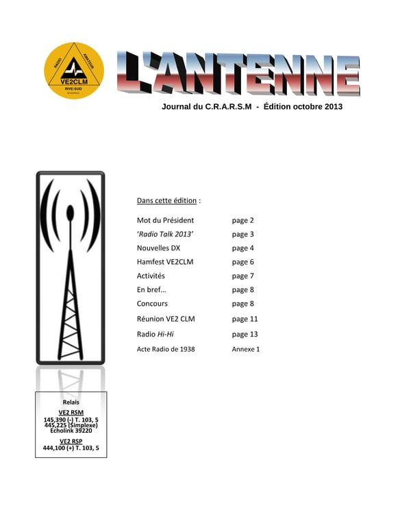 L'Antenne - octobre 2013