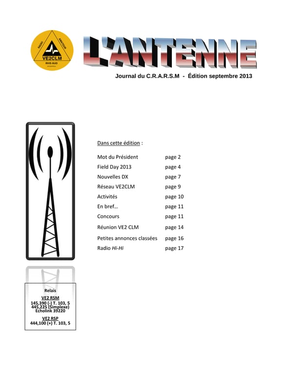 L'Antenne - septembre 2013