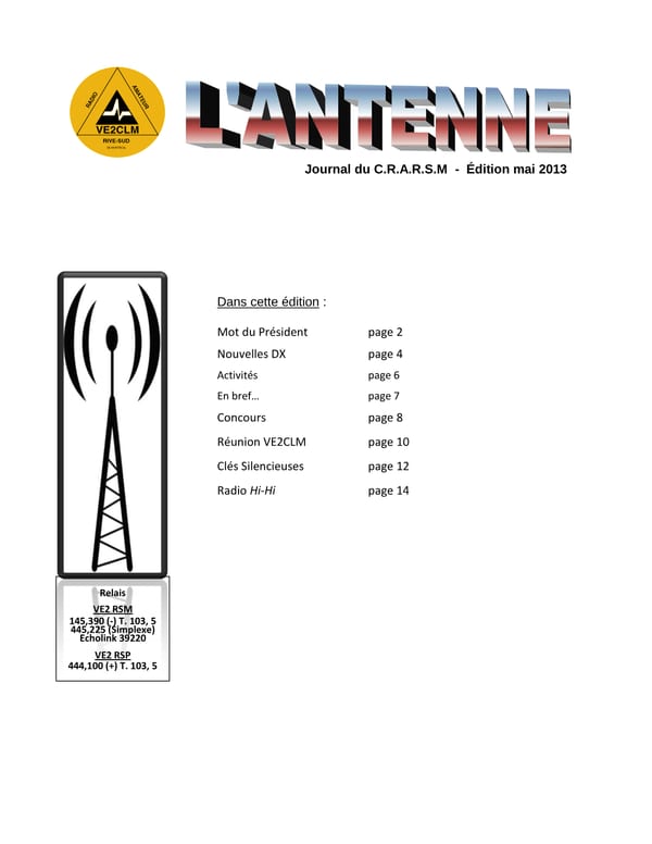 L'Antenne - mai 2013